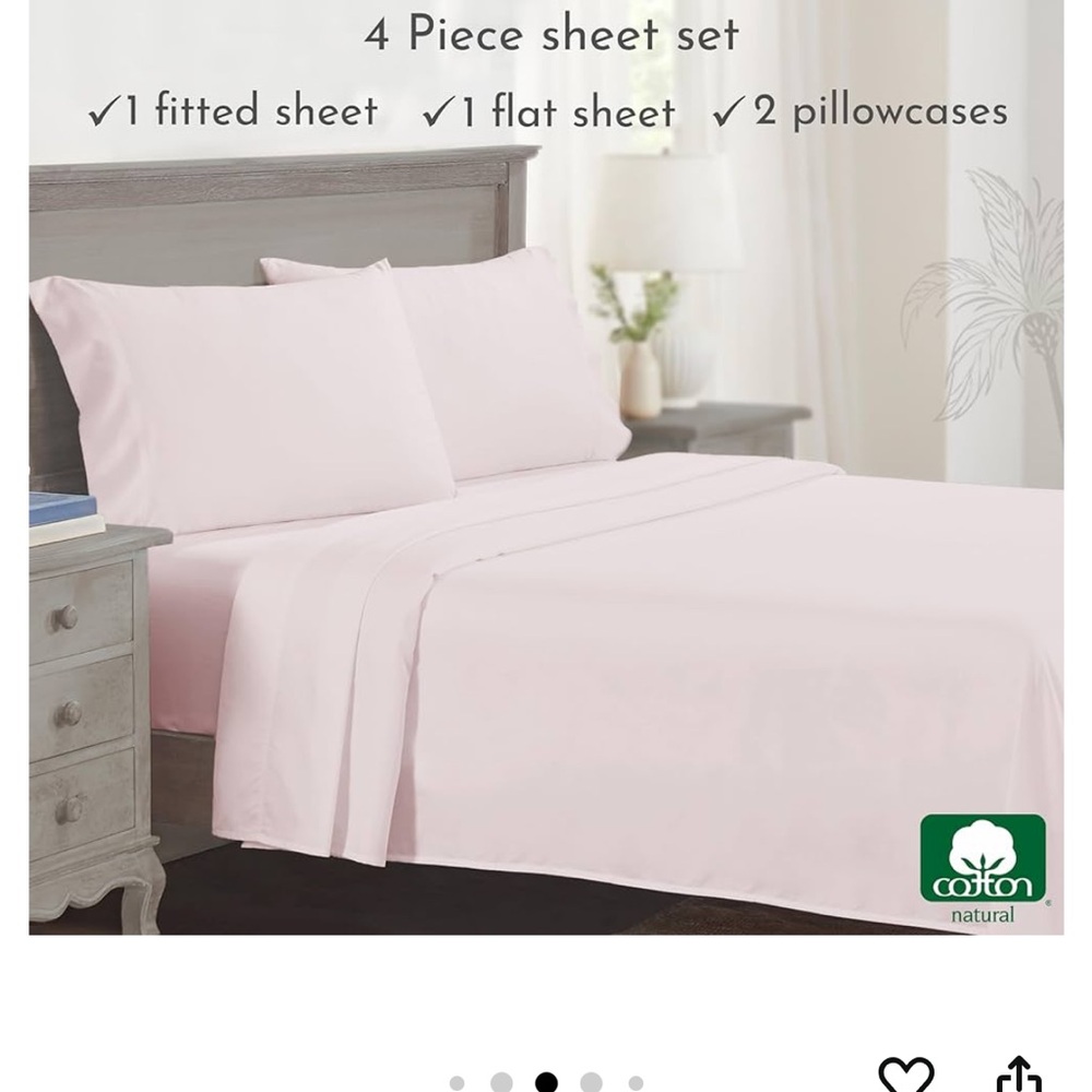 Blush pink queen sheet set